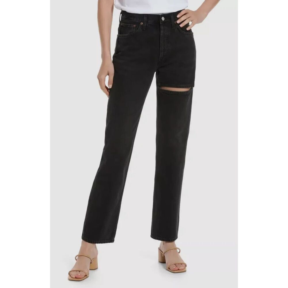 Agolde Black Straight Leg Jeans